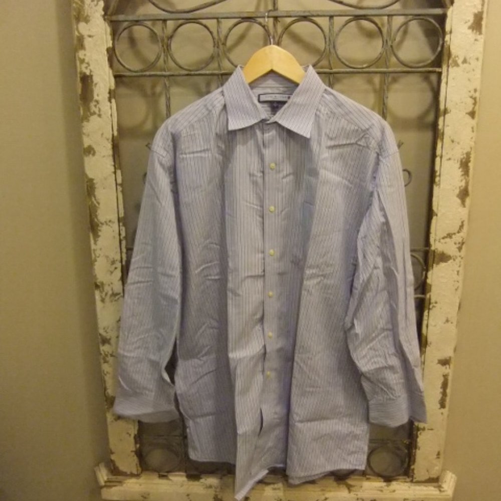 TOMMY HILFIGER ITHACA L/S BLUE STRIPED SHIRT-XL